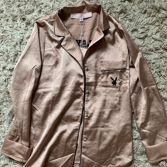 Missguided Tops - BNWT Misguided satin pajama top